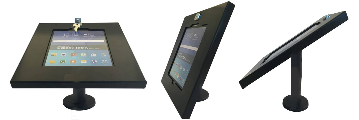 Base de mesa para tablets con candado de seguridad Base de mesa para tablets con candado de seguridad